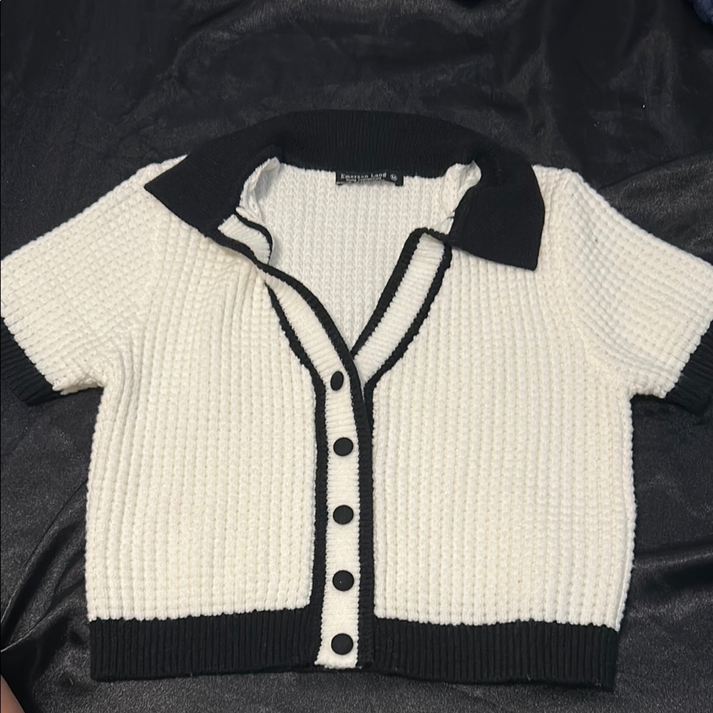 Forever 21 Black and White Cardigan Sweater